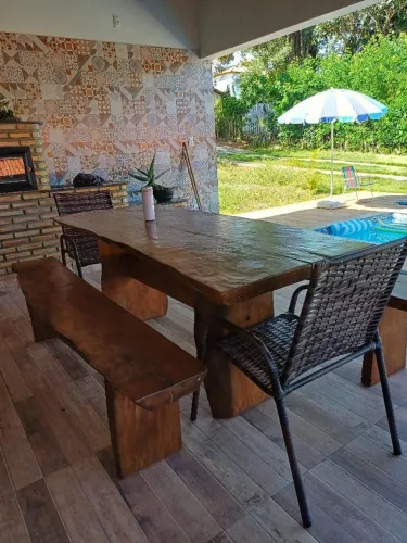MEGA PROMOÇÃO: MESA RÚSTICA ATÉ 2M, C/DOIS BANCOS, SÓ $999 A VISTA