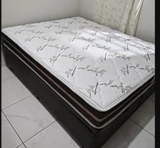 Cama Box Casal Baú + Colchão Molas Ensacada Casal Confortável e Elegante