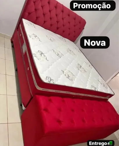 Cama box colchão molas e base hoje