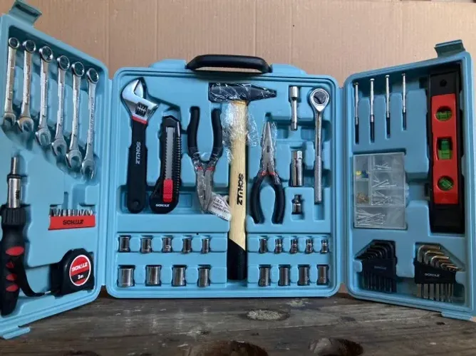 Kit de Ferramentas Schulz 160 Peças - Maleta dobrável e versátil para o dia a dia