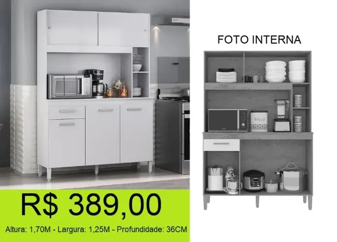 Cozinha completa com pés