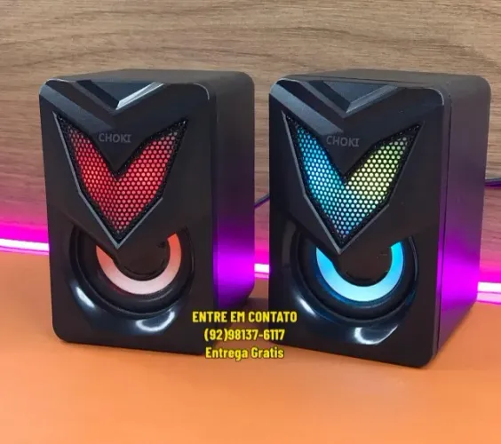 Caixinha de Som Para Pc Com Luzes RGB - Entrega das 9 até as hrs22