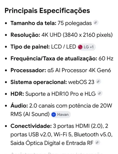 TV LG 75 POLEGADAS FUNCIONANDO TUDO!