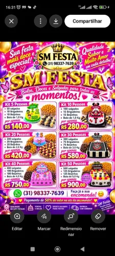 Que tal aquele kit festa com fotografia chama no ZAP *