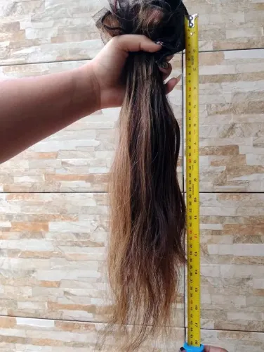 Cabelo Humano Moreno Iluminado 