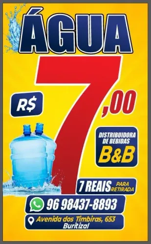Água Mineral super promoção 7 reais para retira