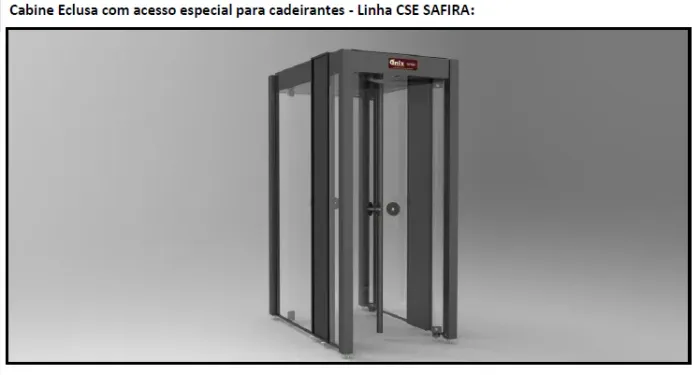 Cabine Eclusa Linha CSE 110 Linha Safira - Marca Onix (Porta giratória)