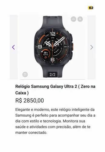 Relógio Galaxy Ultra 2 ( Zero , nunca usado , na caixa )