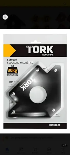 Esquadro magnético para solda 30kg tork