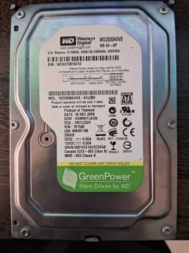 hd interno western digital 230gb