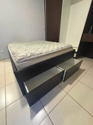 Cama + colchão casal com gavetas- 2 mt/1.50mt