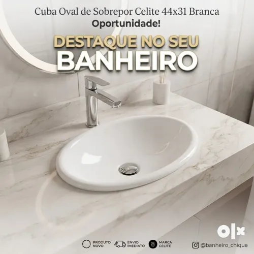 Cuba de Sobrepor Celite 44x31 Branca