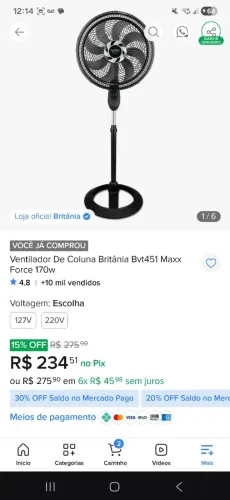 Ventilador Britânia