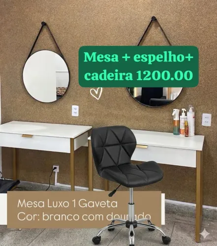 Aparador frutuante+cadeira+espelho 