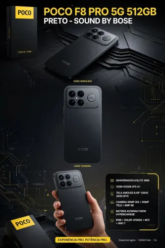 POCO F8 PRÓ 5G 512GB 12+6 RAM/LACRADO