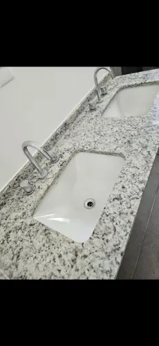 Bancada com cuba dupla branco dalas