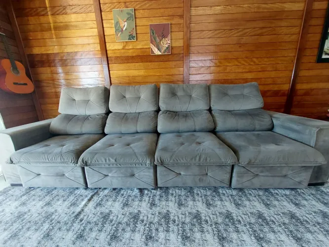 Sofá retrátil reclinável com chaise
