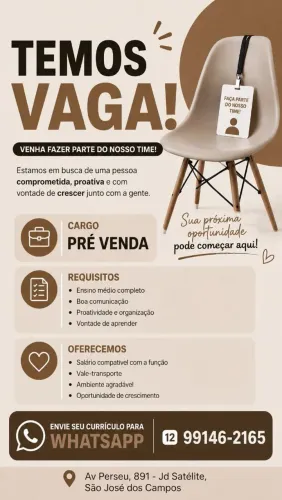 OPORTUNIDADE DE EMPREGO