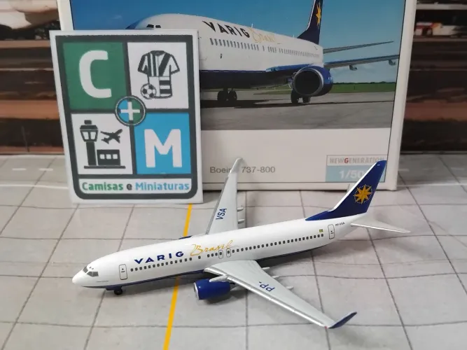 Miniatura Avião Herpa 1/500 Varig Brasil Boeing 737-800
