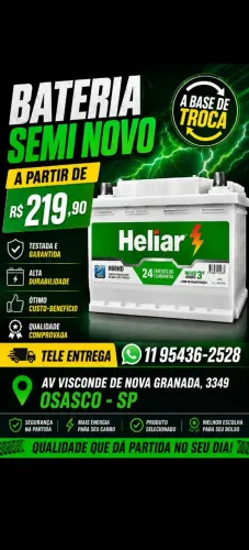 Bateria 60ah seminova C/garantia - Entrego a Domicílio - Passo cartão <br>A base de troca <br>
