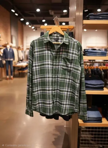 Camisa Xadrez Verde Hering M
