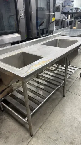 Pia inox com paneleiro 1.70 com tanque e Cuba
