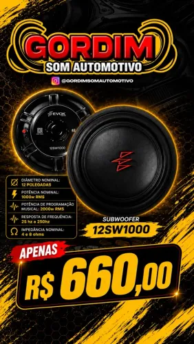 ALTO FALANTE SUB GRAVE EVOK SW 1000