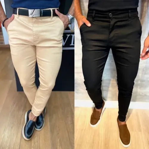 Calça esporte fino Fino Masculina Acetinada