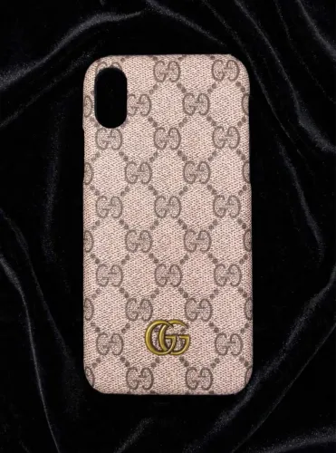 Capinha iPhone 7 Plus 8 Plus X XS Estilo Gucci Bege