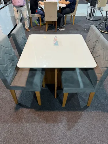 Conjunto De Mesa Valdivia Com Tampo De Vidro Novo Produto Na Caixa/Entrega Disponível 