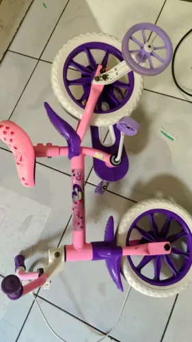 Bicicleta Infantil Aro 12 Nathor Cat Menina com Rodinhas 