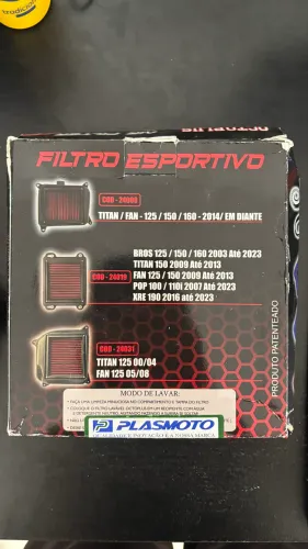 FILTRO DE AR ESPORTIVO LAVÁVEL