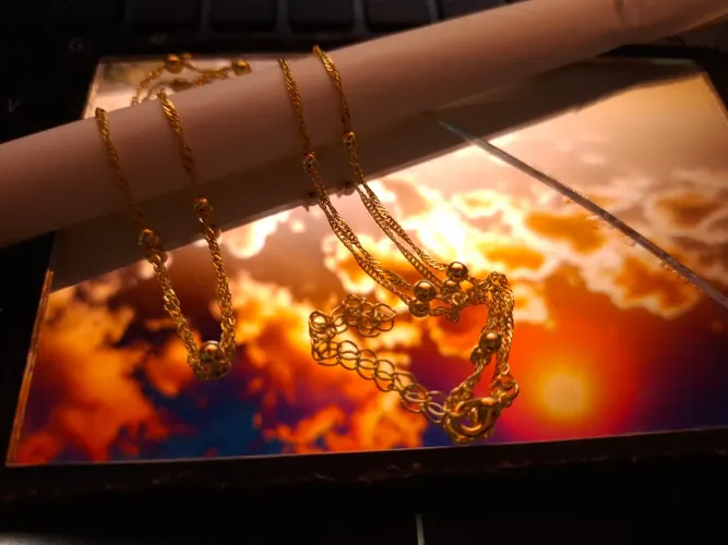 Colar Corrente Singapura com Bolinhas Banhado a Ouro 18k