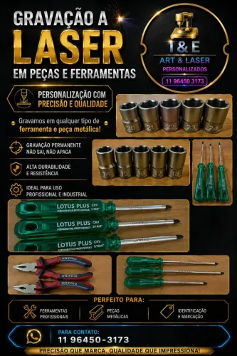 Gravação a laser em Peças e Ferramentas