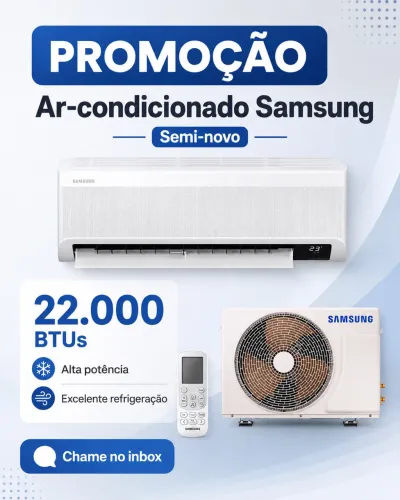 Ar-Condicionado Samsung 22.000 BTUs Semi-Novo + Controle
