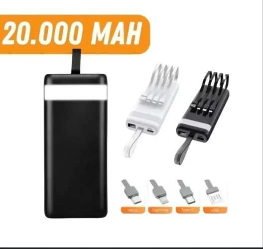 Carregador portátil Power bank 20.000 mAh