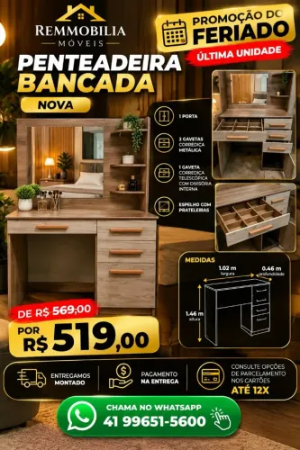 PENTEADEIRA BANCADA NOVA / ENTREGAMOS MONTADO