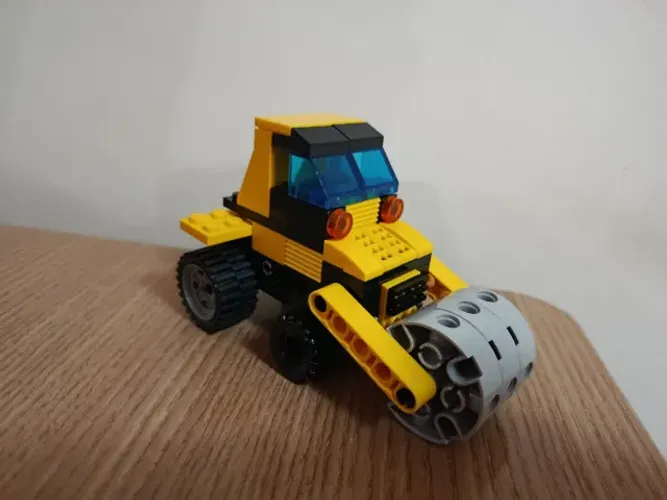 Carro brinquedo blocos de montar de obra carrinho compactador de solo