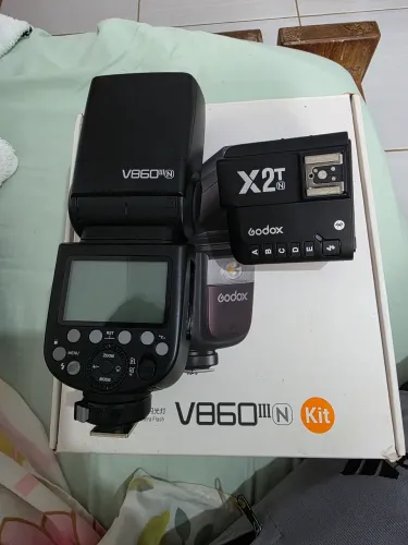 Godox V860III-N para câmera Nikon Flash + rádio transmissor.