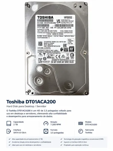 Hd sata 2 tb Toshiba DT01ACA200