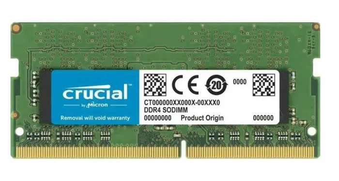 32GB - Memória Crucial SODIMM, 32GB, 3200MHz, DDR4, Para Notebook