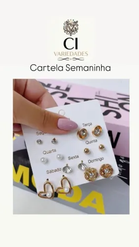 Cartela de brinco para a semana