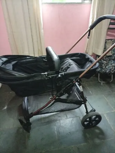 Carrinho Moises Bebe Conforto Base Galzerano Napoli Preto Cobre