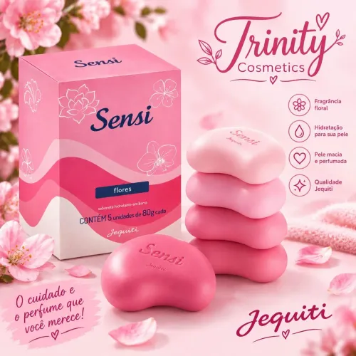 Caixa de sabonete Jequiti - Sensi - Flores