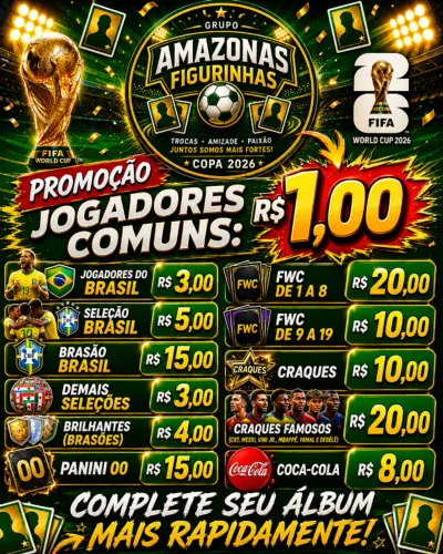 Figurinhas Panini da Copa do Mundo 2026 - 1,00