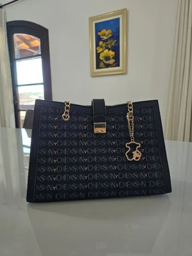Bolsa Chenson Cristal Monograma 3485400 Preta - Excelente Estado