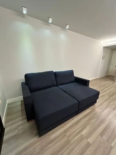 Sofá Reclinável e Extensível em Linho Azul Marinho - 2,00 X 1,30