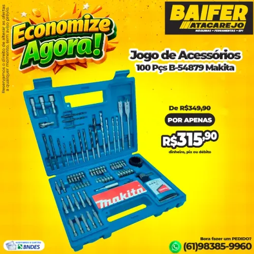 Jogo de Acessórios 100 Pçs B-54879 Makita