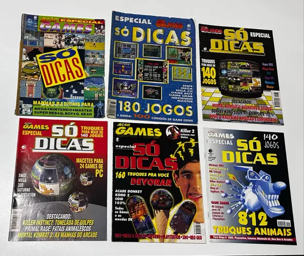 Lote Só Dicas Ação Games 06 primeiras