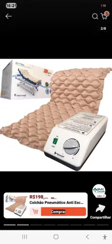 Colchão Pneumático Air Plus Dellamed com Compressor de Pressão Alternada